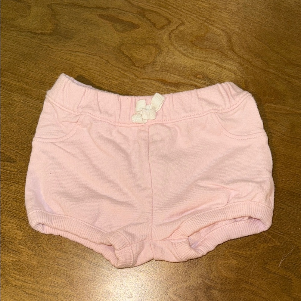 Pastel Pink Elasticized Bubble Shorts with Bow